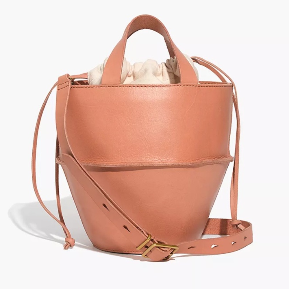 NWT Madewell Austin Crossbody Leather Bucket Bag